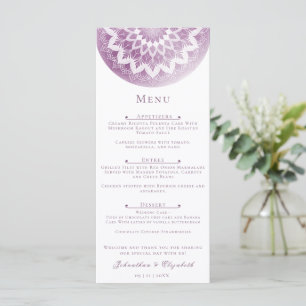 Pink Lace Mandala Wedding Menu