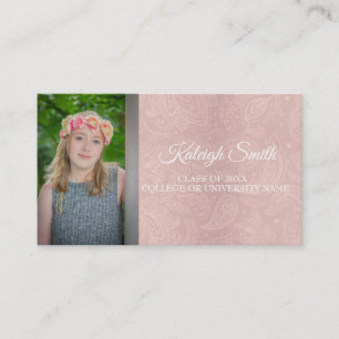 Pink Lace Paisley Photo Graduation Insert Name