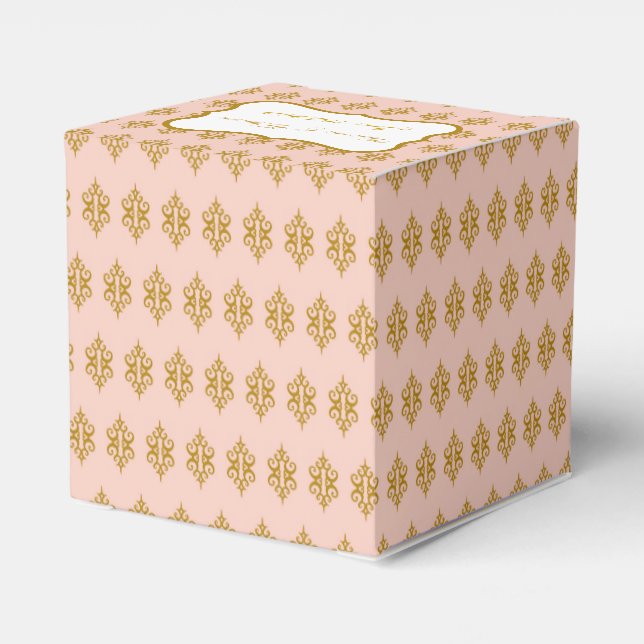 Pink Lace Wedding Favour Box (Back Side)