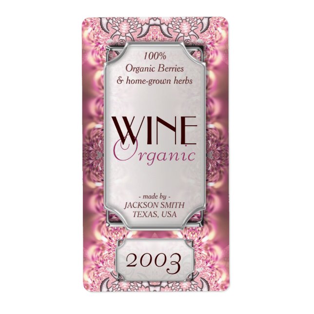 Pink Ladies Dreamy Custom Text Wine Bottle Labels (Front)
