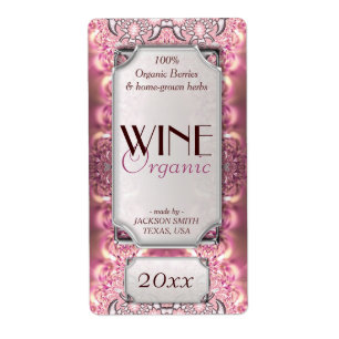 Pink Ladies Dreamy Custom Text Wine Bottle Labels