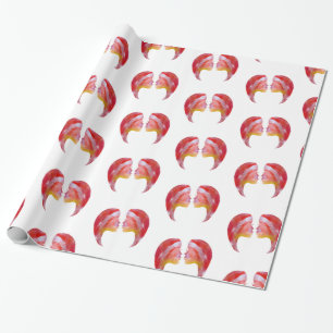 Pink Ladies, Gemini Watercolor Wrapping Paper