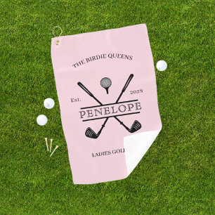 Pink Ladies Golf Club Name Towel