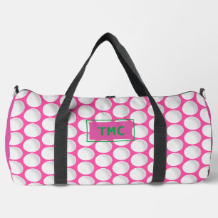 Pink Ladies Golf INITIALS Green Preppy Fun Duffle Bag
