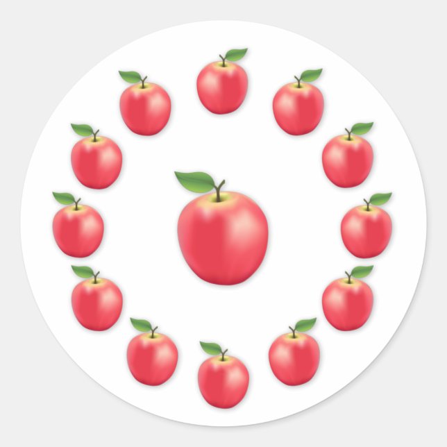 Pink Lady Apple Classic Round Sticker (Front)