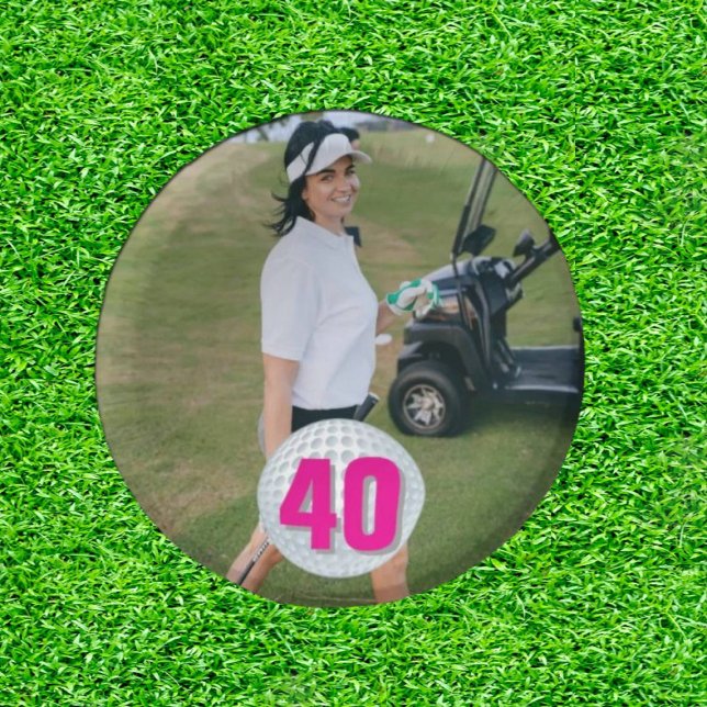 Pink Lady Birthday Golf Party Fun Coaster (Tee-rific Celebrations in Pink!

—)