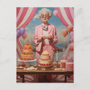 Pink Lady Birthday Party Postcard