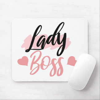 Pink lady boss wording  mouse mat