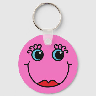 Pink Lady Face Key Ring