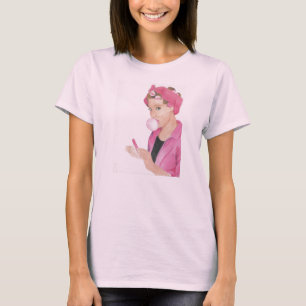 Pink Lady Handpainted art print T-shirt Tank top