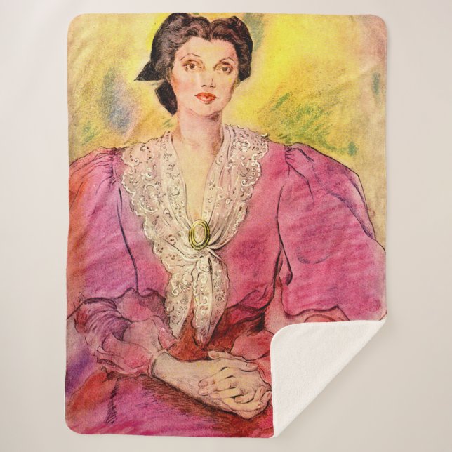 pink lady sherpa blanket (Front)