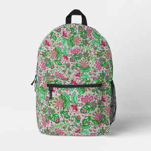 Pink Lady Slipper Flower NH State Wildflower White Printed Backpack