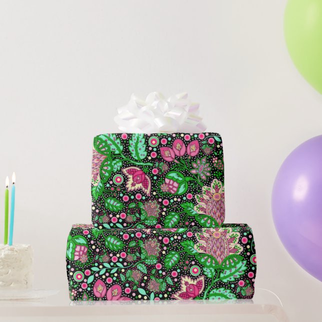 Pink Lady Slipper Flower NH State Wildflower Wrapping Paper (Party Gifts)