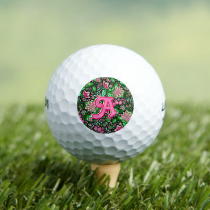 Pink Lady Slipper Flower Wildflower Personalised Golf Balls