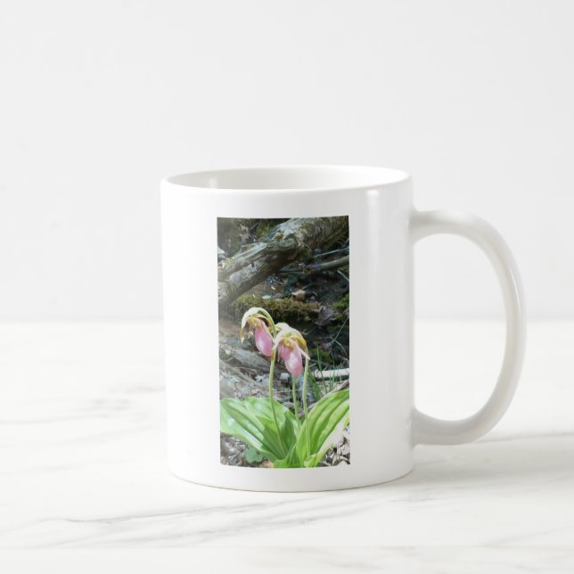Pink Lady slipper orchid Coffee Mug (Right)