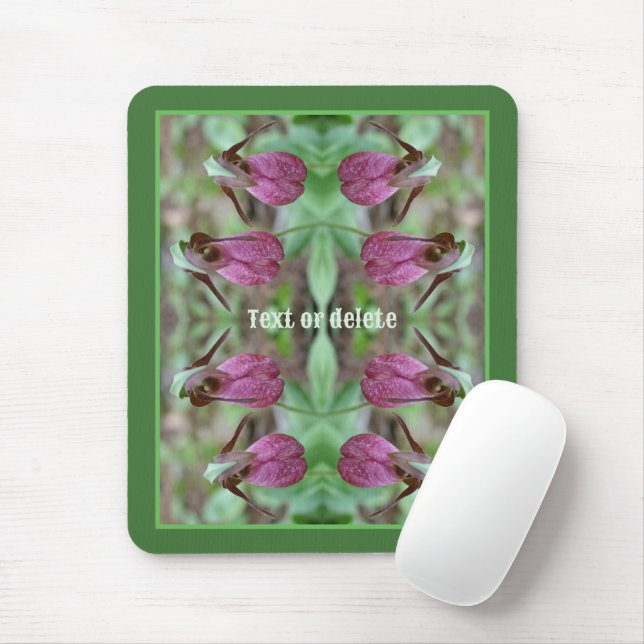 Pink Lady Slipper Orchid Flowers Personalised Mouse Mat (With Mouse)