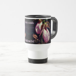 Pink Lady Slipper Orchid Pair Personalised    Travel Mug