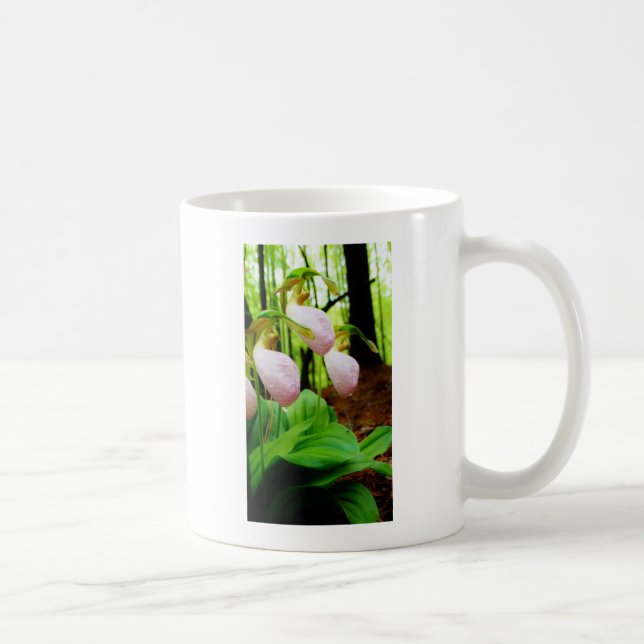 Pink Lady Slipper wild Orchid Coffee Mug (Right)
