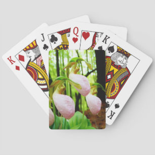 Pink Lady Slipper wild Orchid Playing Cards