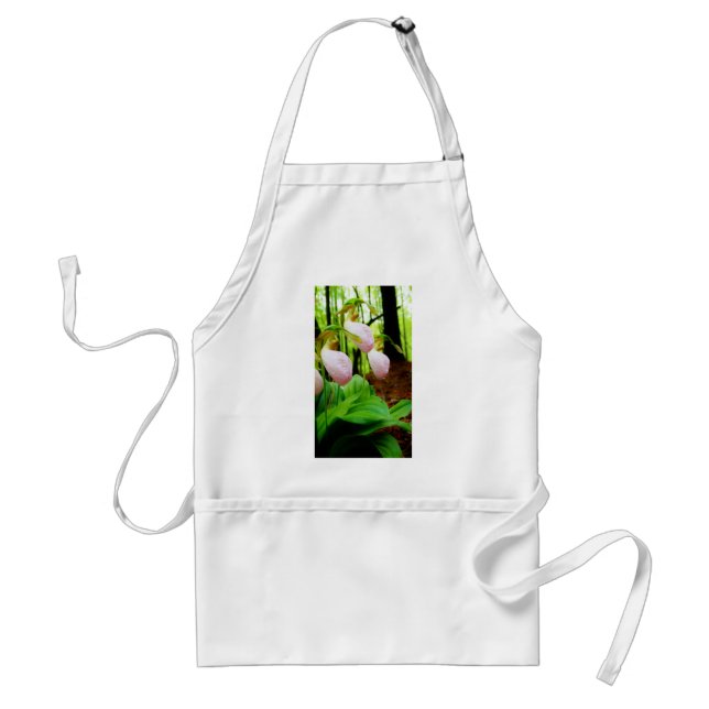 Pink Lady Slipper wild Orchid Standard Apron (Front)
