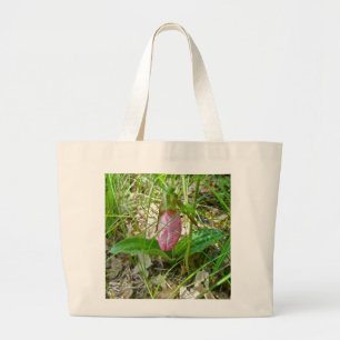 Pink Lady Slipper Wild Orchid Tote Bag