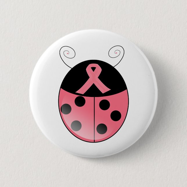 Pink Ladybug 6 Cm Round Badge (Front)