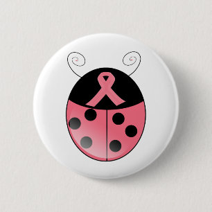 Pink Ladybug 6 Cm Round Badge