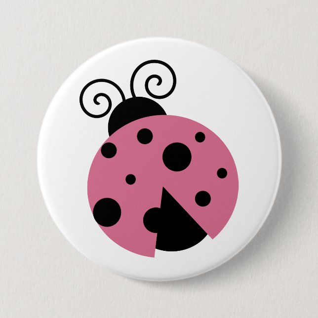 Pink Ladybug 7.5 Cm Round Badge (Front)