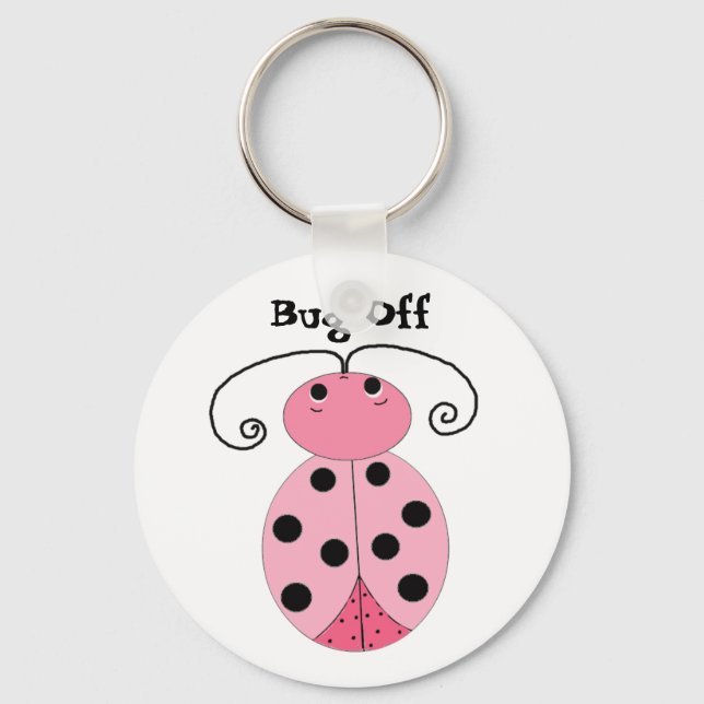 Pink Ladybug - Bug Off Key Ring (Front)