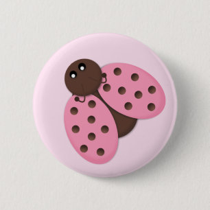 Pink Ladybug Button Flair