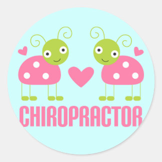 Pink Ladybug Chiropractor Gift Classic Round Sticker