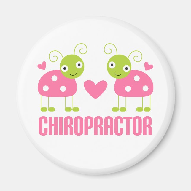 Pink Ladybug Chiropractor Gift Magnet (Front)