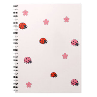 Pink Ladybug Garden Pattern Notebook