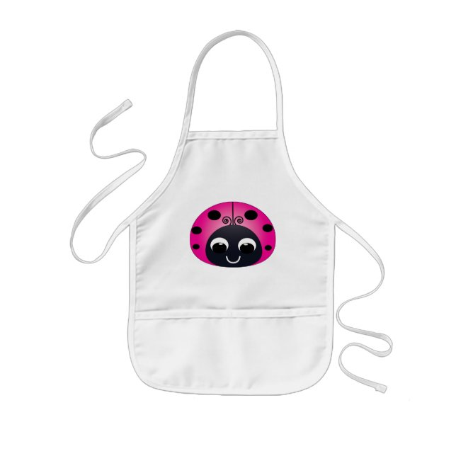 Pink Ladybug Kids Apron (Front)