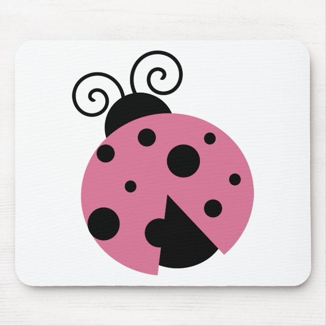 Pink Ladybug Mouse Mat (Front)