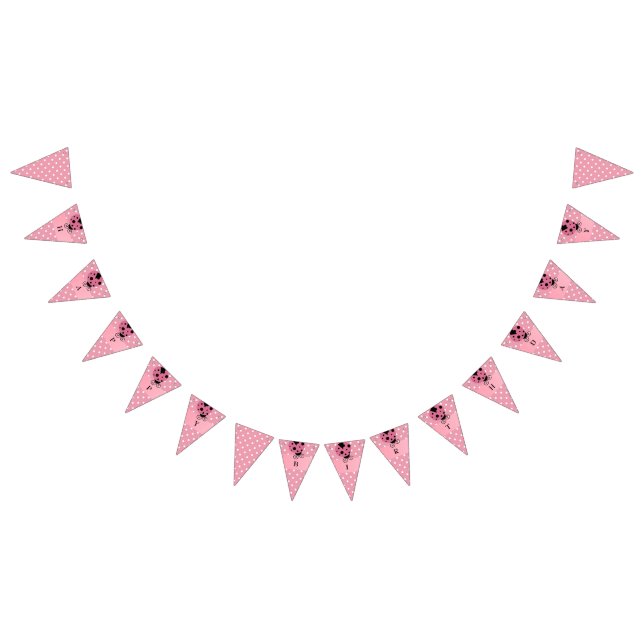 Pink Ladybug Polka Dot Birthday Banner (All)