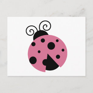 Pink Ladybug Postcard