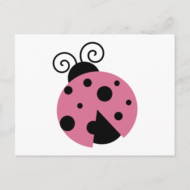 Pink Ladybug Postcard (Front)