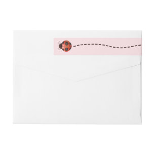 Pink Ladybug Return Address Labels