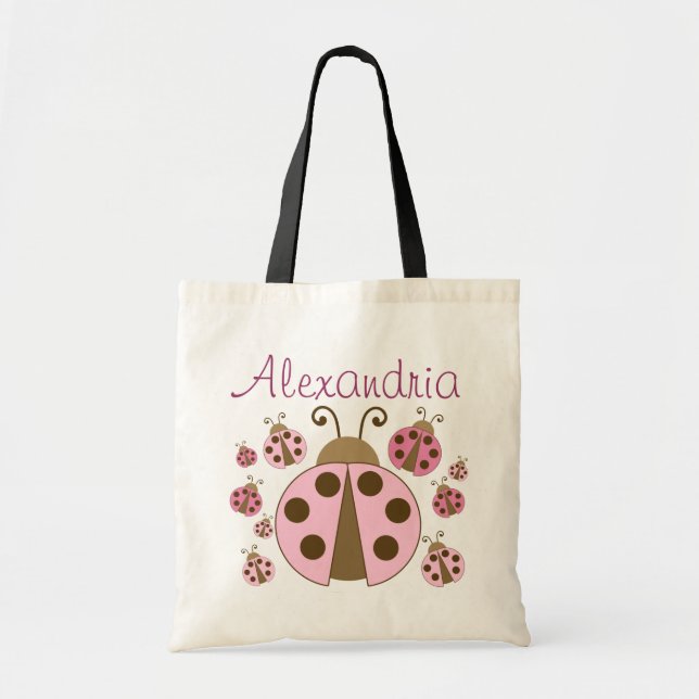 Pink Ladybug Tote Bag (Front)