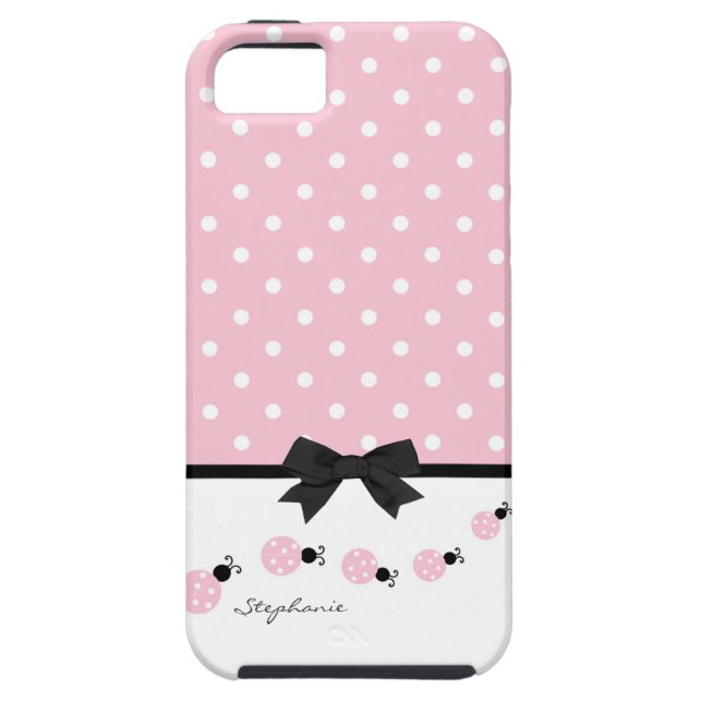 Pink Ladybugs Custom iPhone 5 Case (Back)