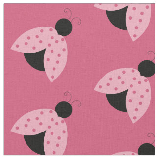 Pink Ladybugs Fabric