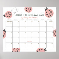 Pink Ladybugs Guess The Due Date Calendar