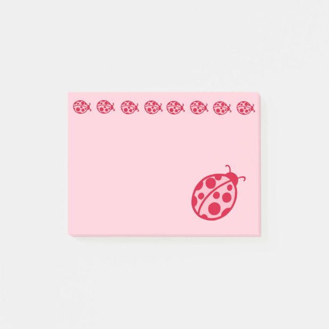 Pink Ladybugs Post It Notes (Front)