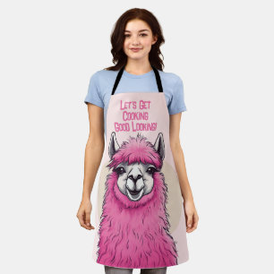 Pink Lama Happy Birthday Card Apron