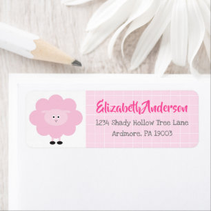 Pink Lamb Baby Shower Cute Sweet Modern Address