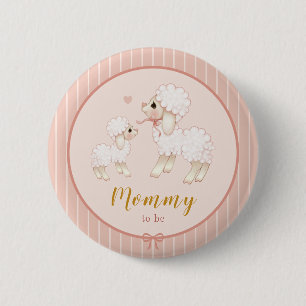 Pink Lamb Baby Shower Mummy To Be Button