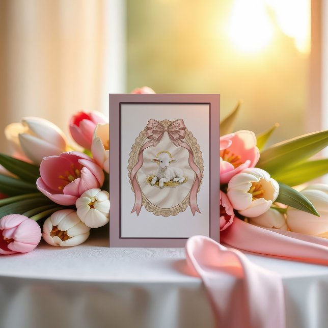 Pink Lamb of God Easter Card (Creator Uploaded)