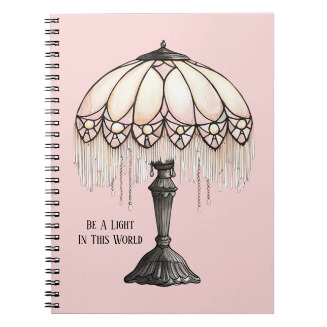 Pink Lamp Be A Light Notebook (Front)