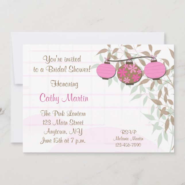 Pink Lanterns Invitation (Front)